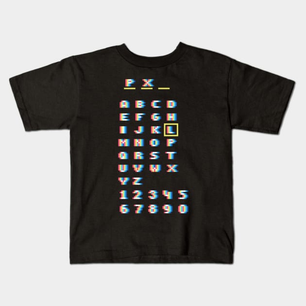 Enter Your Initials Pixel Art Retro Arcade Kids T-Shirt by Contentarama